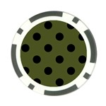 Polka Dots - Black on Army Green Poker Chip Card Guard