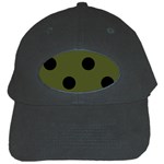 Polka Dots - Black on Army Green Black Cap