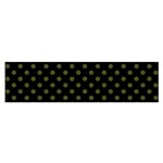 Polka Dots - Army Green on Black Satin Scarf (Oblong)