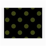 Polka Dots - Army Green on Black Large Glasses Cloth (2 Sides)