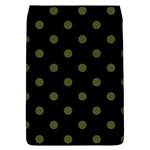 Polka Dots - Army Green on Black Removable Flap Cover (L)
