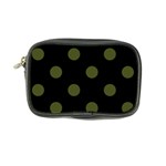 Polka Dots - Army Green on Black Coin Purse