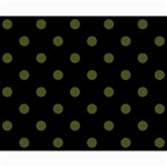 Polka Dots - Army Green on Black Collage 8  x 10 