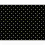 Polka Dots - Army Green on Black Collage 11  x 14 
