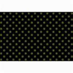Polka Dots - Army Green on Black Collage 12  x 18 