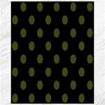 Polka Dots - Army Green on Black Canvas 11  x 14 