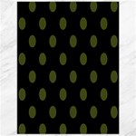 Polka Dots - Army Green on Black Canvas 12  x 16 