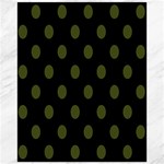 Polka Dots - Army Green on Black Canvas 16  x 20 