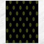 Polka Dots - Army Green on Black Canvas 18  x 24 