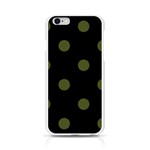 Polka Dots - Army Green on Black Apple iPhone 6/6S Silicone Case (Transparent)