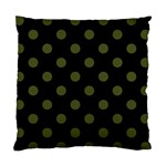 Polka Dots - Army Green on Black Standard Cushion Case (Two Sides)