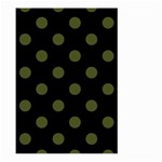 Polka Dots - Army Green on Black Large Garden Flag (Two Sides)