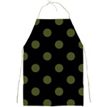 Polka Dots - Army Green on Black Full Print Apron