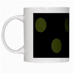 Polka Dots - Army Green on Black Black Mug