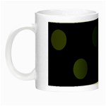 Polka Dots - Army Green on Black Night Luminous Mug