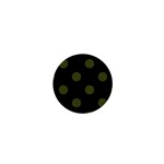 Polka Dots - Army Green on Black 1  Mini Button