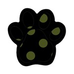 Polka Dots - Army Green on Black Magnet (Paw Print)
