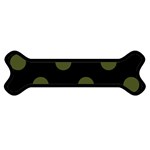 Polka Dots - Army Green on Black Magnet (Dog Bone)