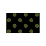 Polka Dots - Army Green on Black Sticker Rectangular (100 pack)