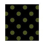 Polka Dots - Army Green on Black Greeting Card 4.5  x 6 