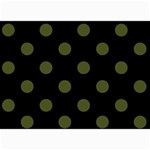 Polka Dots - Army Green on Black 5  x 7  Photo Cards