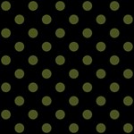 Polka Dots - Army Green on Black ScrapBook Page 12  x 12 