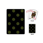 Polka Dots - Army Green on Black Playing Cards (Mini)
