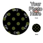 Polka Dots - Army Green on Black Playing Cards 54 (Round)