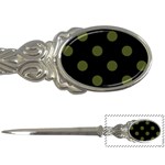 Polka Dots - Army Green on Black Letter Opener