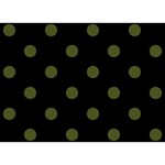 Polka Dots - Army Green on Black Birthday Cake 3D Greeting Card (7x5)