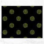 Polka Dots - Army Green on Black Jigsaw Puzzle (Rectangular)
