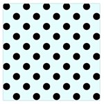 Polka Dots - Black on Bubbles Cyan Large Satin Scarf (Square)