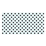 Polka Dots - Black on Bubbles Cyan Satin Shawl