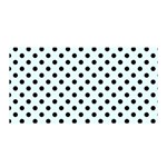 Polka Dots - Black on Bubbles Cyan Satin Wrap