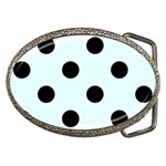 Polka Dots - Black on Bubbles Cyan Belt Buckle