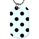 Polka Dots - Black on Bubbles Cyan Dog Tag (One Side)