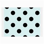 Polka Dots - Black on Bubbles Cyan Large Glasses Cloth