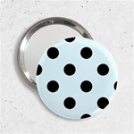 Polka Dots - Black on Bubbles Cyan 2.25  Handbag Mirror