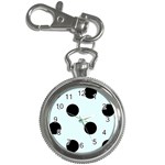 Polka Dots - Black on Bubbles Cyan Key Chain Watch