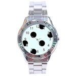Polka Dots - Black on Bubbles Cyan Stainless Steel Analogue Watch