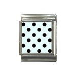 Polka Dots - Black on Bubbles Cyan Italian Charm (13mm)