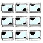 Polka Dots - Black on Bubbles Cyan 9mm Italian Charm (9 pack)