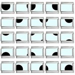Polka Dots - Black on Bubbles Cyan 9mm Italian Charm (25 pack)