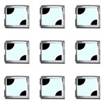Polka Dots - Black on Bubbles Cyan Mega Link Italian Charm (9 pack)