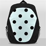Polka Dots - Black on Bubbles Cyan Backpack Bag