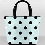 Polka Dots - Black on Bubbles Cyan Bucket Bag
