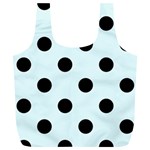 Polka Dots - Black on Bubbles Cyan Full Print Recycle Bag (XL)