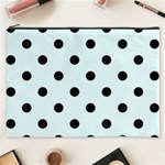 Polka Dots - Black on Bubbles Cyan Cosmetic Bag (XXXL)