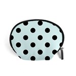 Polka Dots - Black on Bubbles Cyan Accessory Pouch (Small)