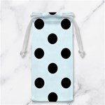Polka Dots - Black on Bubbles Cyan Jewelry Bag